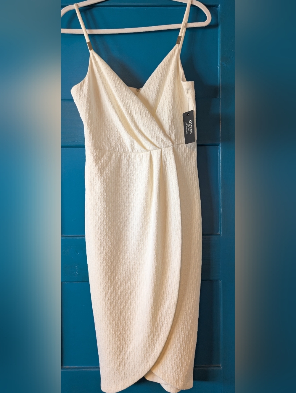 Guess White One-Shoulder Draped Bodycon Dress - Picture 4 of 8